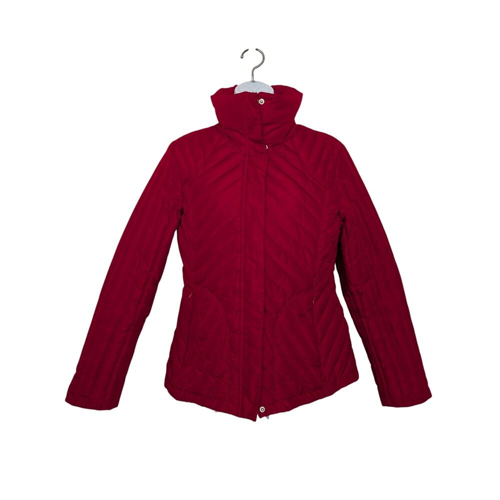 Kenneth Cole Women Coats, Lightweight Full Zip Red Puffer Jacket, Sz S